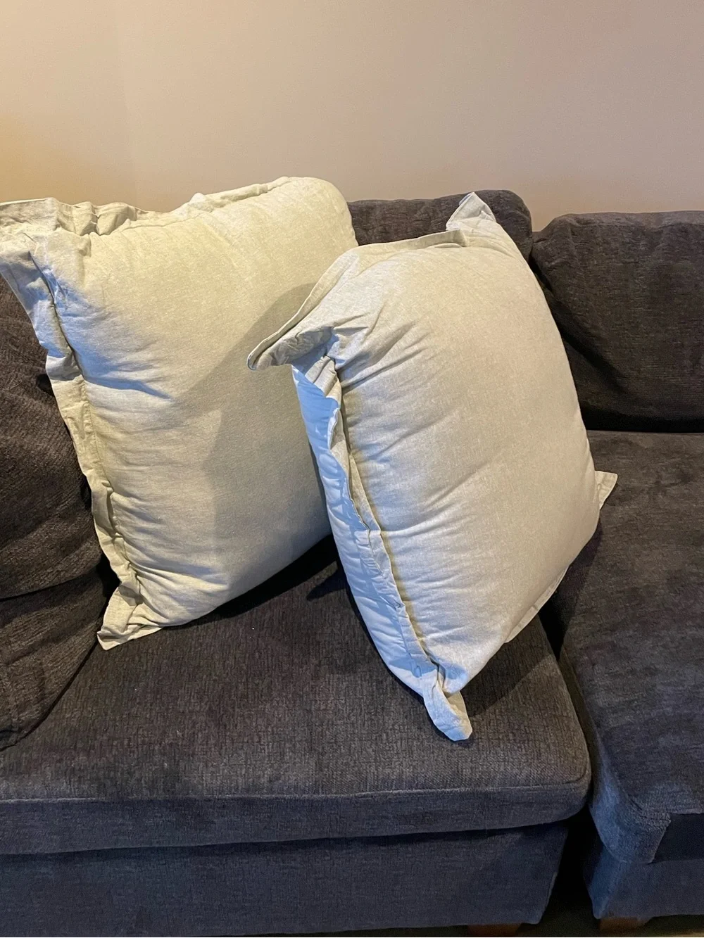 Threshold Light Green Chambray Euro Decorative Linen Throw Pillows - Set of 2